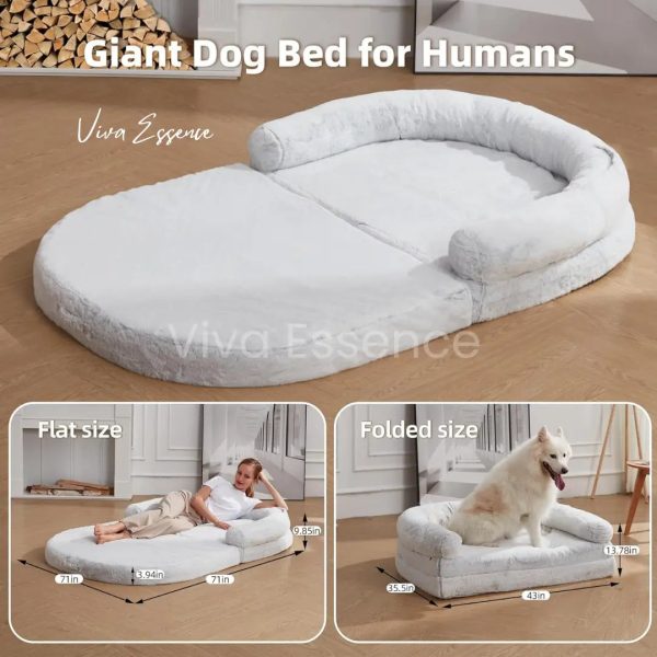 2-in-1 Calming Giant Dog Bed & Sofa for Pets & Humans Sale