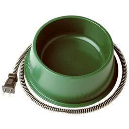 Pet Bowl, Heated, Green, 25-Watt, 1-Qt. Supply