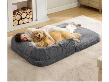 Giant Calming Orthopedic Human Dog Bed, Plush Faux Fur Online