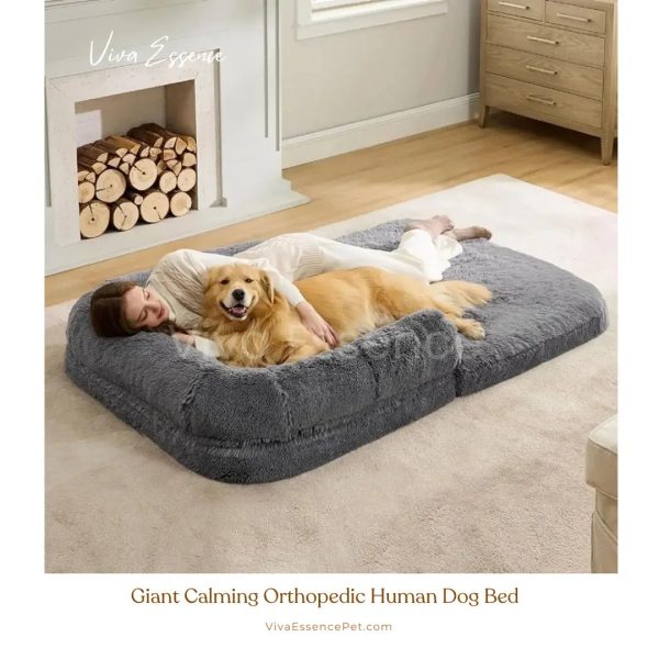 Giant Calming Orthopedic Human Dog Bed, Plush Faux Fur Online