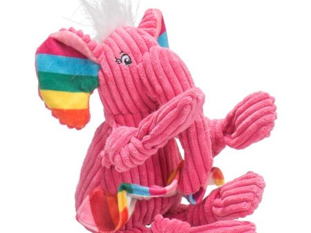 Hugglehounds Knottie Dog Toy Rainbow Elephant Small Online Sale