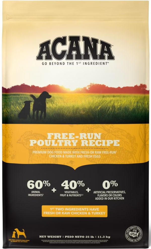 Acana 60% Grain Free Dog Dry Food Free-Run Poultry Online now