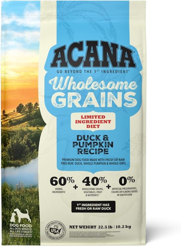 Acana Singles Wholesome Grains Dog Dry Food Duck & Pumpkin Online now