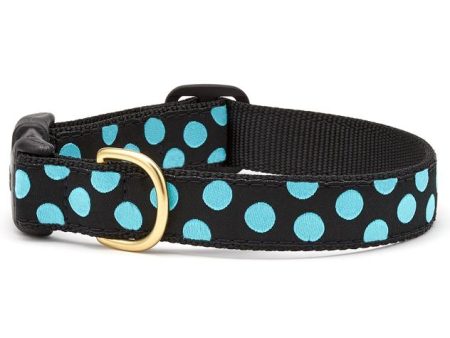 Up Country Dog Collar Black Aqua Dot Online now