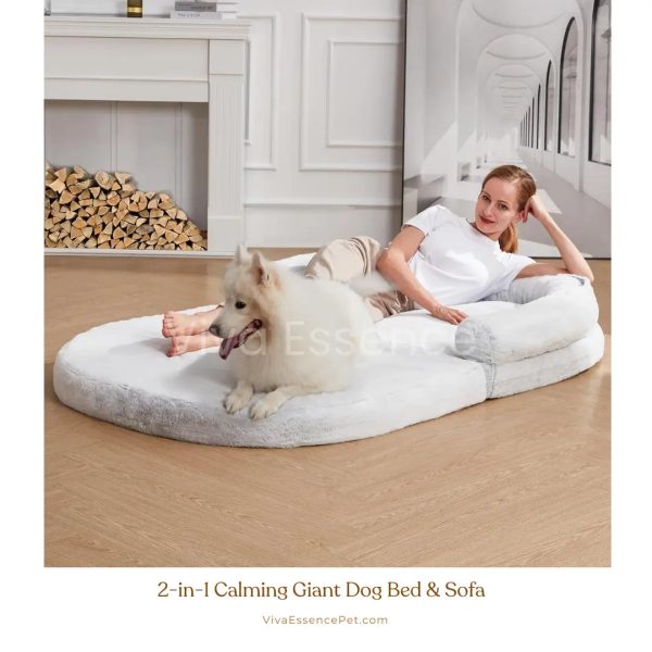 2-in-1 Calming Giant Dog Bed & Sofa for Pets & Humans Sale