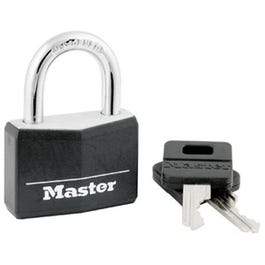 1-9 16-In. Solid-Aluminum Keyed  Padlock, Black Covered Keyhead Fashion