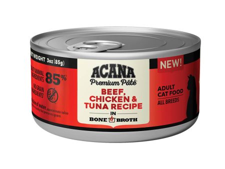 Acana Cat Grain Free Pate Can Food Beef, Chicken & Tuna For Cheap