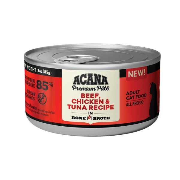 Acana Cat Grain Free Pate Can Food Beef, Chicken & Tuna For Cheap