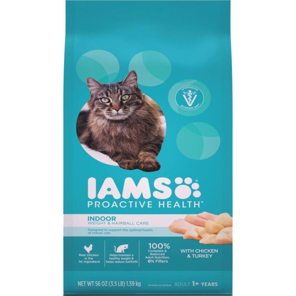 Iams Proactive Health Weight & Hairball Care 3.5 Lb. Chicken & Turkey Flavor Adult Cat Food Online Sale