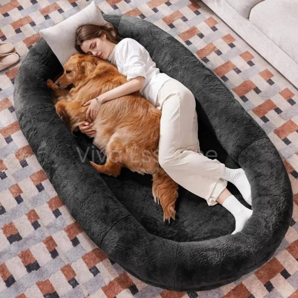 Cozy Oversized Pet Bed for Dogs & Humans - Calming, Washable Online Hot Sale