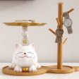 Charming Lucky Cat Resin Key Holder Tray - Home Decoration and Gift Online