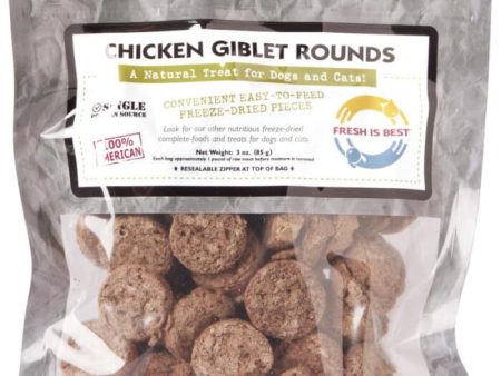 Fresh is Best Freeze Dried Treats, Chicken Gibblet Rounds 3oz Supply