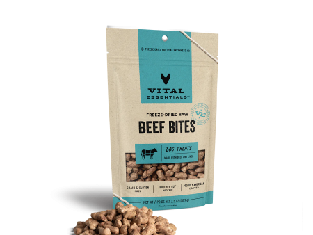 Vital Essentials Dog Treat Beef Bites Hot on Sale