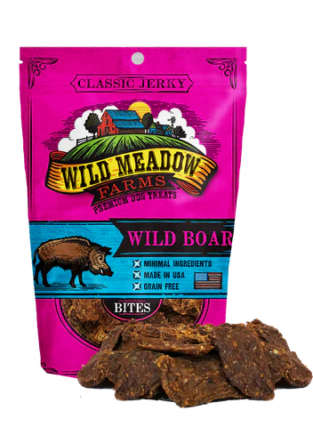 Wild Meadow Farms Dog Jerky Treats Wild Boar Bites, 3.5oz Online Sale