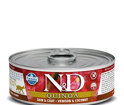 Farmina N&D Quinoa Functional Grain Free Cat Can Food Skin & Coat Venison & Coconut Online Sale