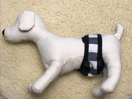 Mr. Wags Belly Band Contoured Black & White on Sale