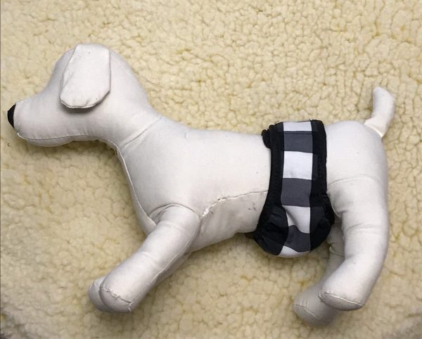 Mr. Wags Belly Band Contoured Black & White on Sale