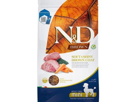 Farmina N&D Coat Grains Dog Dry Food Brown Coat Lamb & Kelp Mini For Sale