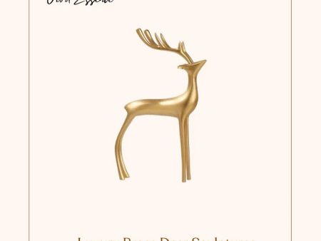 Luxury Brass Deer Sculptures - Modern Home Decor Fashion