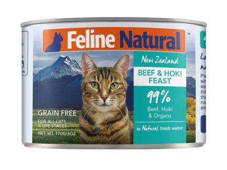 Feline Natural Grain Free Cat Can Food Beef & Hoki For Discount